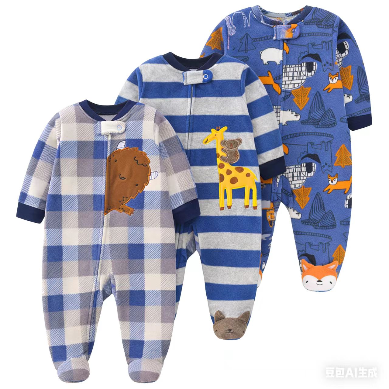 Baby Products Brand - 2026 Unisexowe pajacyki niemowlęce z polaru,