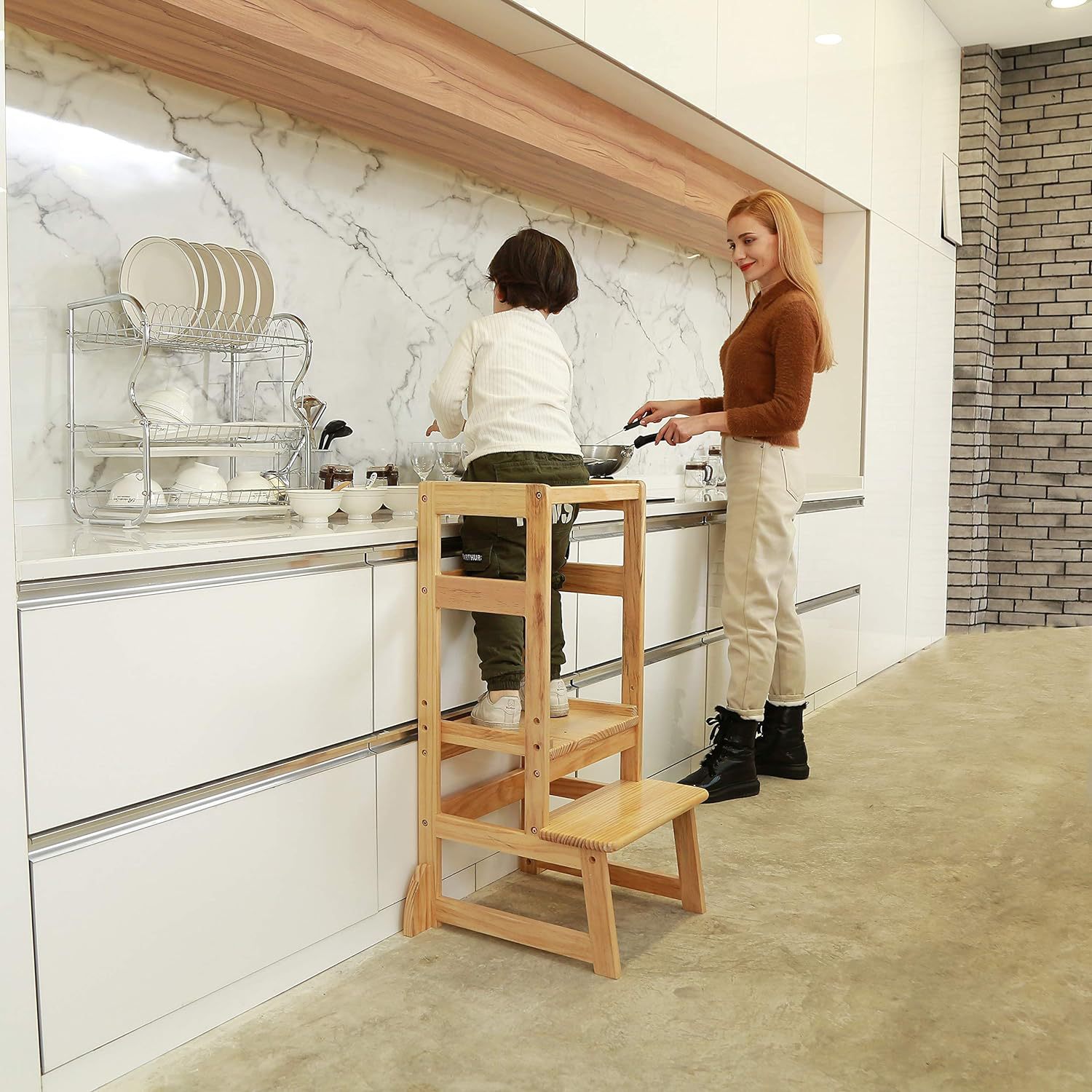Regulowana wysokość drabinki-s – Toddler Learning Tower recenzja i cena