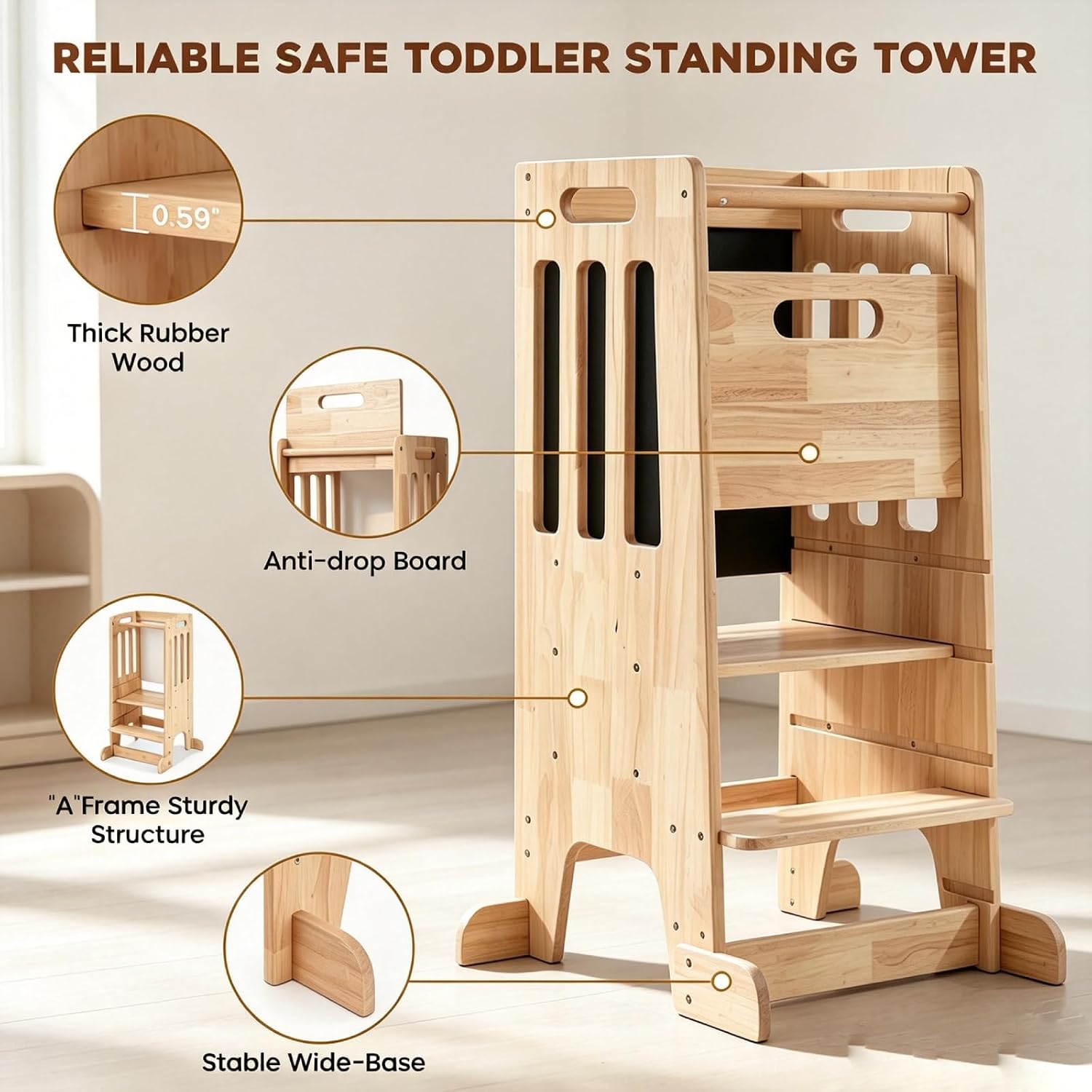 Wieża do nauki stania dla malu – Toddler Learning Tower recenzja i cena